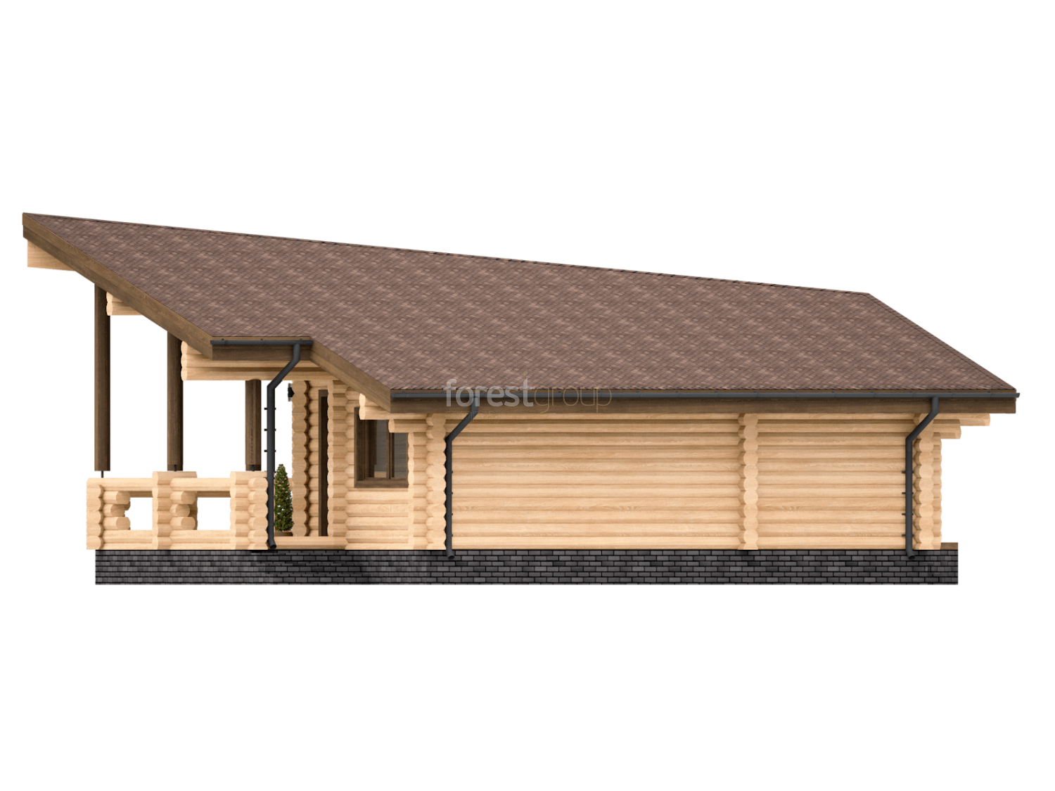 Заказать проект дома ц-1001 - дома из оцилиндрованного бревна в ...